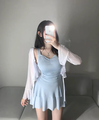 Marie Shirred V-neck Long Sleeve Knit Fleece-lined Tee