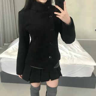 Ellie High-neck Half Slim Short Coat Classic Crop