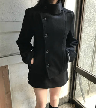 Ellie High-neck Half Slim Short Coat Classic Crop
