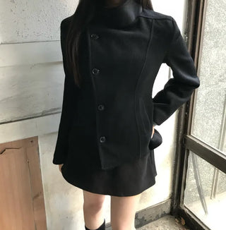 Ellie High-neck Half Slim Short Coat Classic Crop