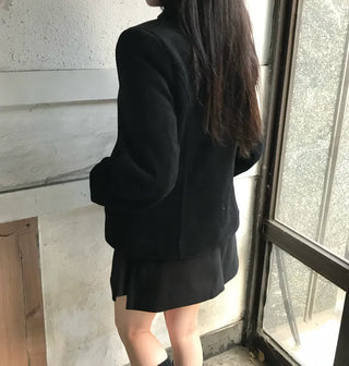Ellie High-neck Half Slim Short Coat Classic Crop