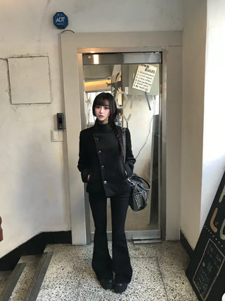 Ellie High-neck Half Slim Short Coat Classic Crop
