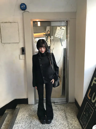Ellie High-neck Half Slim Short Coat Classic Crop
