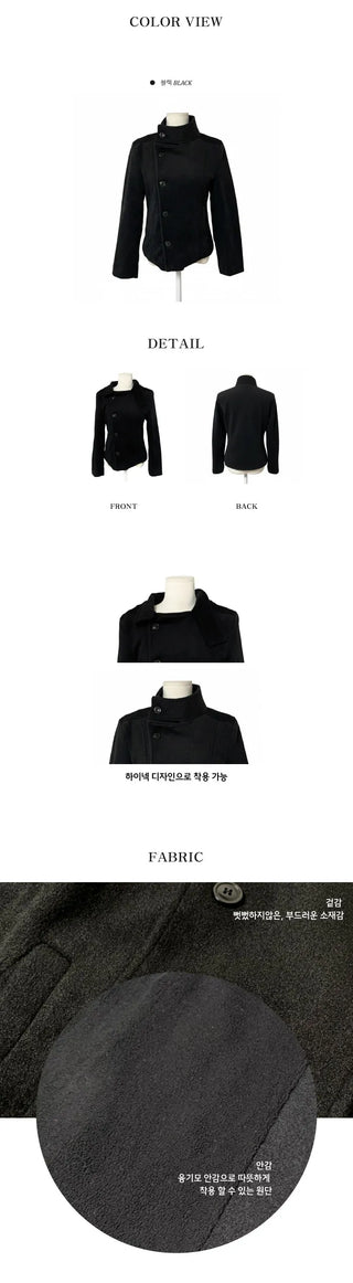 Ellie High-neck Half Slim Short Coat Classic Crop
