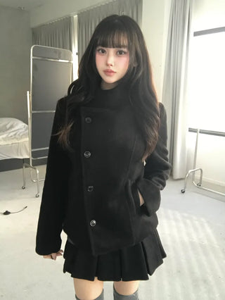 Ellie High-neck Half Slim Short Coat Classic Crop
