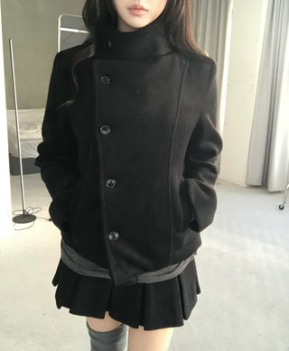 Ellie High-neck Half Slim Short Coat Classic Crop