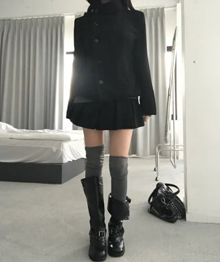 Ellie High-neck Half Slim Short Coat Classic Crop