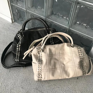 Metallic Vintage Studded Shoulder Bag Crossbody iPad Storage