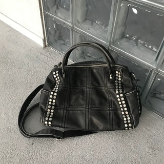 Metallic Vintage Studded Shoulder Bag Crossbody iPad Storage