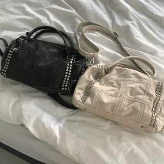 Metallic Vintage Studded Shoulder Bag Crossbody iPad Storage