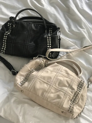 Metallic Vintage Studded Shoulder Bag Crossbody iPad Storage
