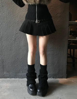 Maru Knit Slit Leg Warmer Shirred Bootcut Lower