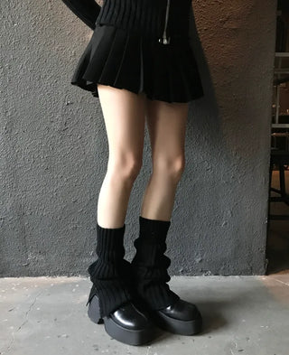 Maru Knit Slit Leg Warmer Shirred Bootcut Lower