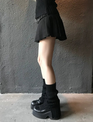 Maru Knit Slit Leg Warmer Shirred Bootcut Lower