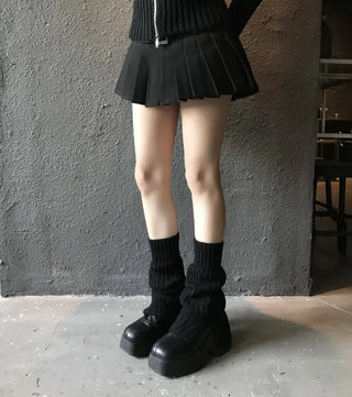 Maru Knit Slit Leg Warmer Shirred Bootcut Lower