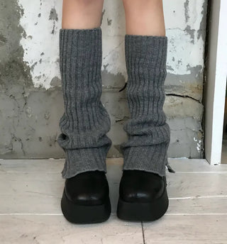 Maru Knit Slit Leg Warmer Shirred Bootcut Lower