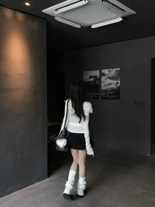 Maru Knit Slit Leg Warmer Shirred Bootcut Lower