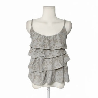 Rosy Floral Jacquard Tiered Sleeveless Lace Rose Date