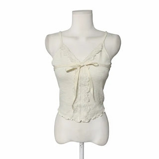 Le Cie Lace Ribbon Sleeveless Wavy Layered Inner