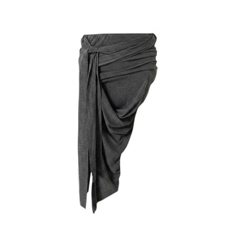 Haas Asymmetrical Stram Wrap Skirt Long Midi Elastic