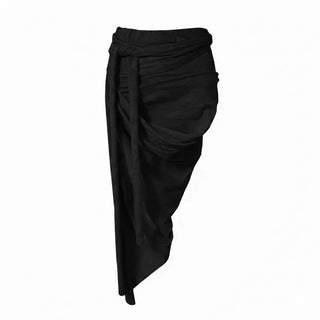 Haas Asymmetrical Stram Wrap Skirt Long Midi Elastic