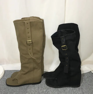 Buckle flip-flops hidden heel boots summer belt eyelet