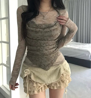 Jacquard Vintage Drape Halterneck Sleeveless Bustier Layered Travel