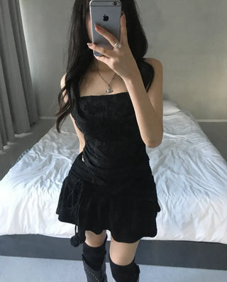 Jacquard Vintage Drape Halterneck Sleeveless Bustier Layered Travel