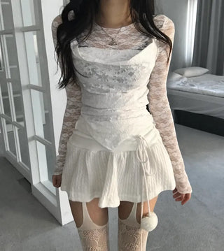 Jacquard Vintage Drape Halterneck Sleeveless Bustier Layered Travel