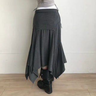 Layered Folding Long Skirt Maxi Petite Girl Spring