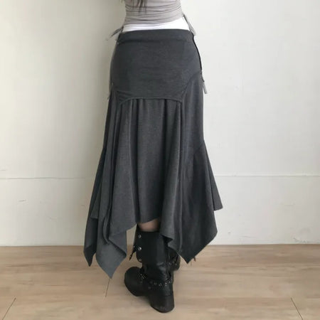 Layered Folding Long Skirt Maxi Petite Girl Spring