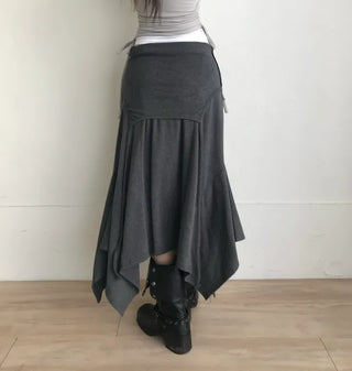 Layered Folding Long Skirt Maxi Petite Girl Spring