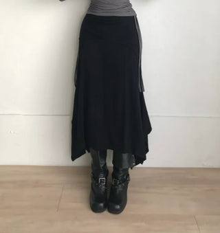 Layered Folding Long Skirt Maxi Petite Girl Spring