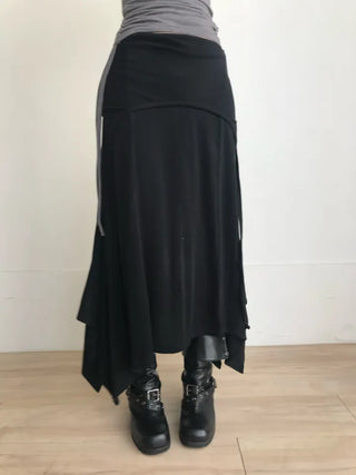 Layered Folding Long Skirt Maxi Petite Girl Spring
