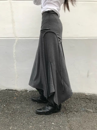 Layered Folding Long Skirt Maxi Petite Girl Spring
