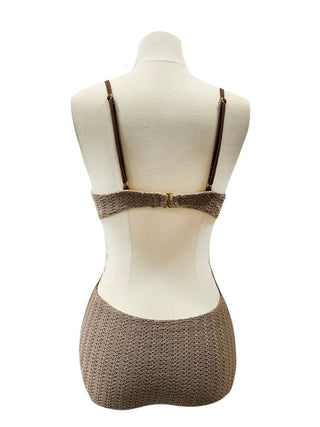 Liz Knit Side Slit Monokini One-piece Swimsuit Bikini