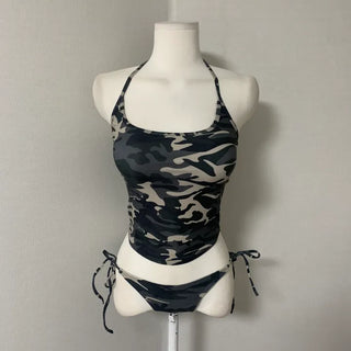Camo Cover-up Bikini Set Resort Southeast Asia Pool
