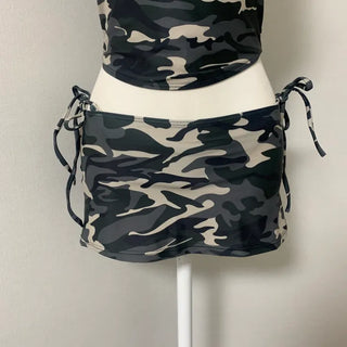 Camo Cover-up Bikini Set Resort Southeast Asia Pool