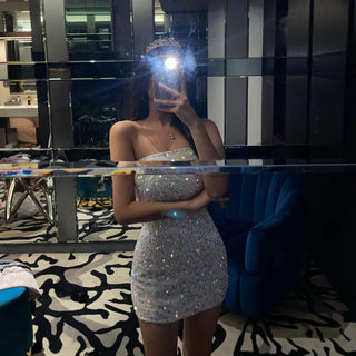 Sequin Party Tube Top Tank Dress