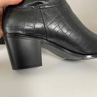Crack Wanie Simple Western Middle Boots Faux Leather