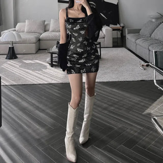 Butterfly Velvet Mini Dress Kitsch Teen Sleeveless Strap