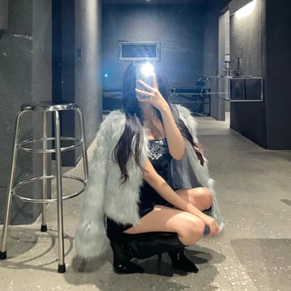 Loose Angora Fur Jacket