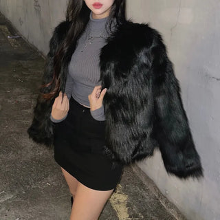 Loose Angora Fur Jacket