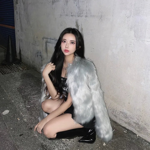 Loose Angora Fur Jacket