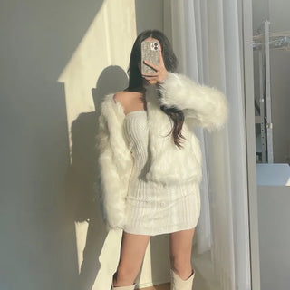 Loose Angora Fur Jacket