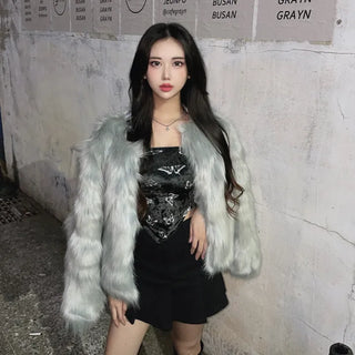 Loose Angora Fur Jacket