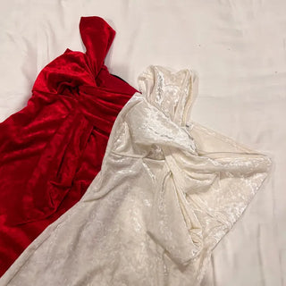 Warmer One-Shoulder Twisted Velvet Party Look Dress Top