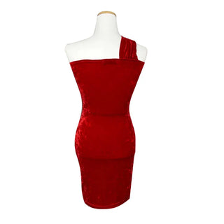 Warmer One-Shoulder Twisted Velvet Party Look Dress Top