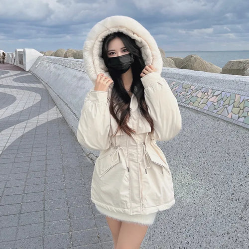 Effortless Stylish Short Padded Jacket with Fur Hood