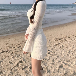 Vanilla Punching Knit Off-Shoulder Dress Petite Lovely Glam